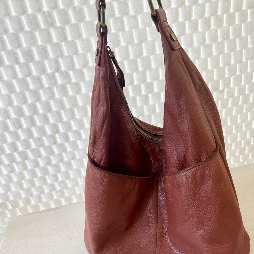 Vintage American Leather Brandy Viv Hobo Brown Soft Handbag - Picture 3 of 12